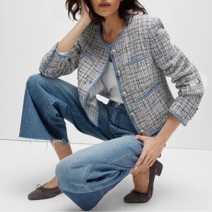 Veronica Beard Blue Tweed Blazer
